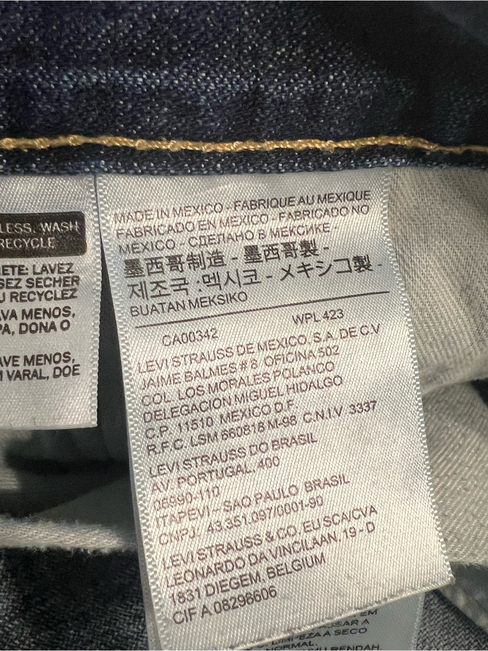 Men's Levi's Blue 513 Straight Jeans Waist 34x32 - Picture 5 of 7